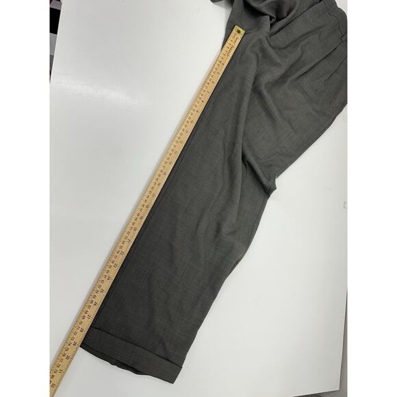 Hagger Black Label Mens Dress Pants Size 36x30 Gray Pleated Cuffed - Picture 8 of 11
